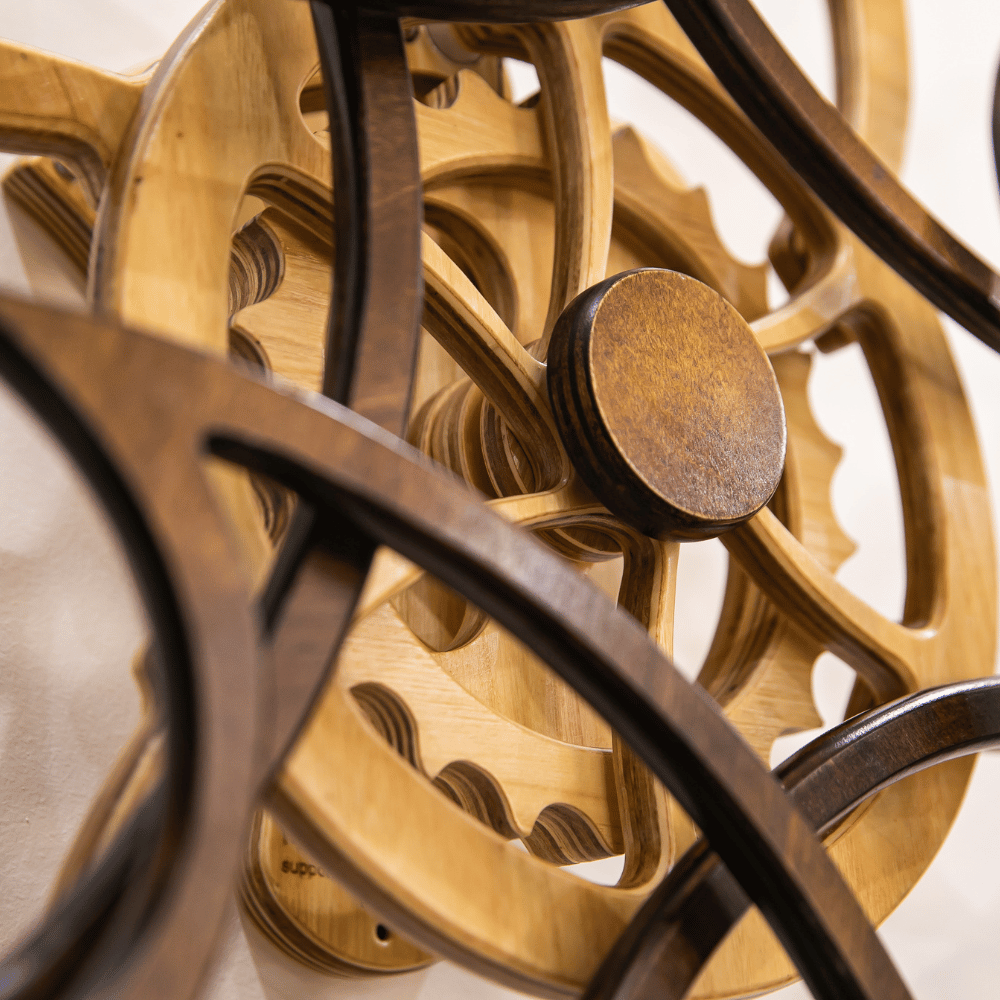 A close up shot of the mindsight kinetic wall art (glide) on the wall