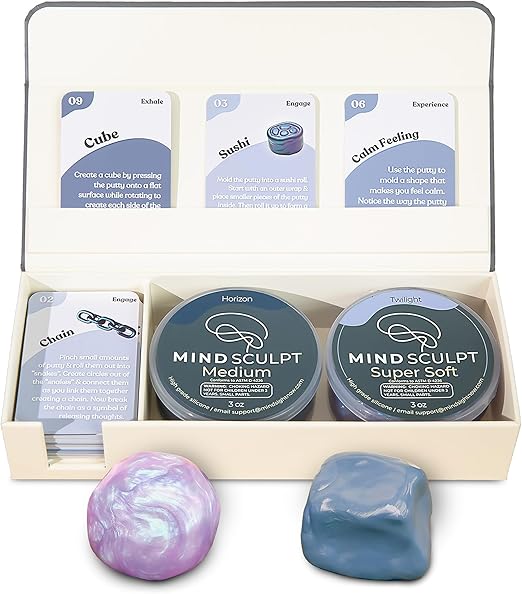 MindSculpt Focus & Stress Relief Putty Kit with guided exercises