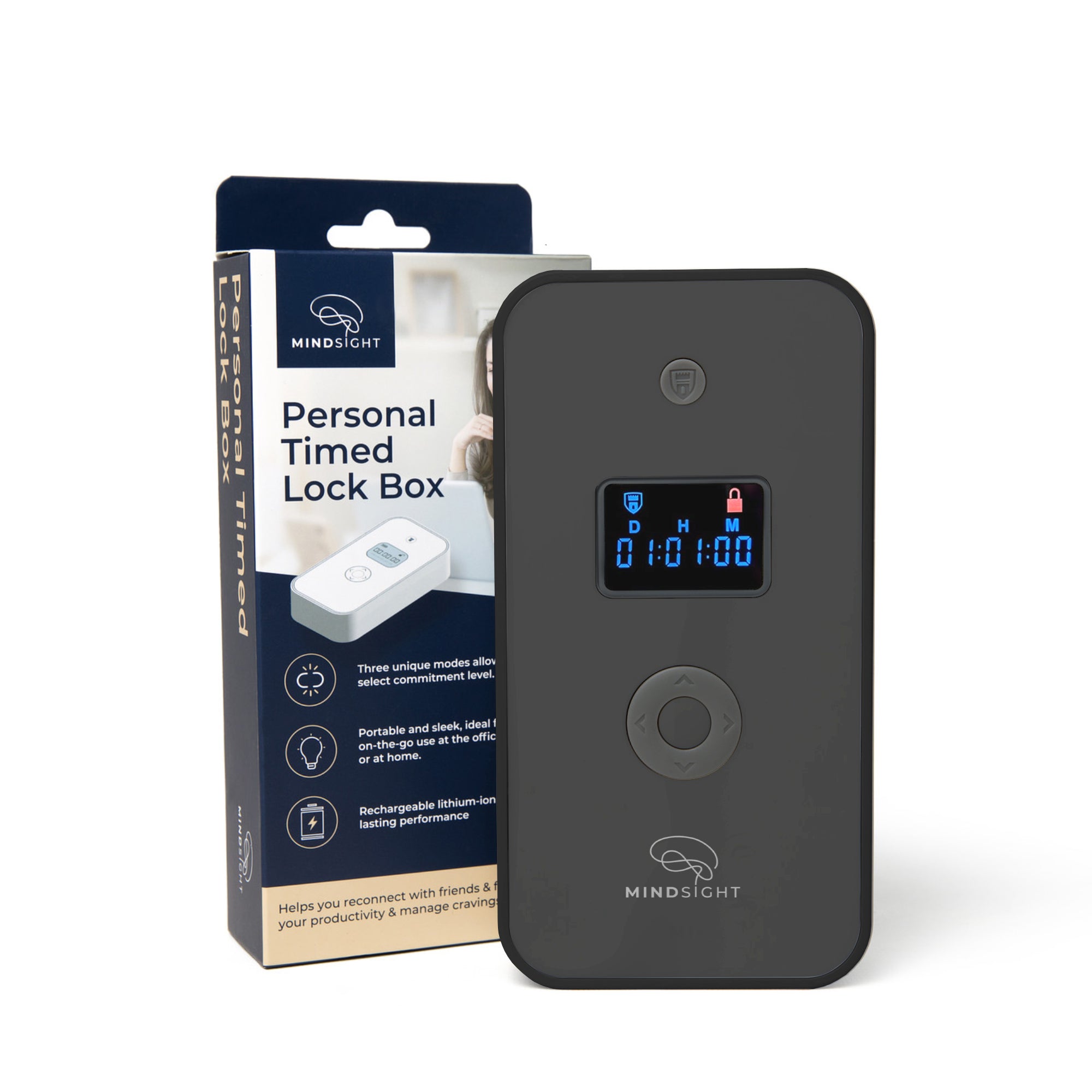 Charcoal phone lock box by Mindsight