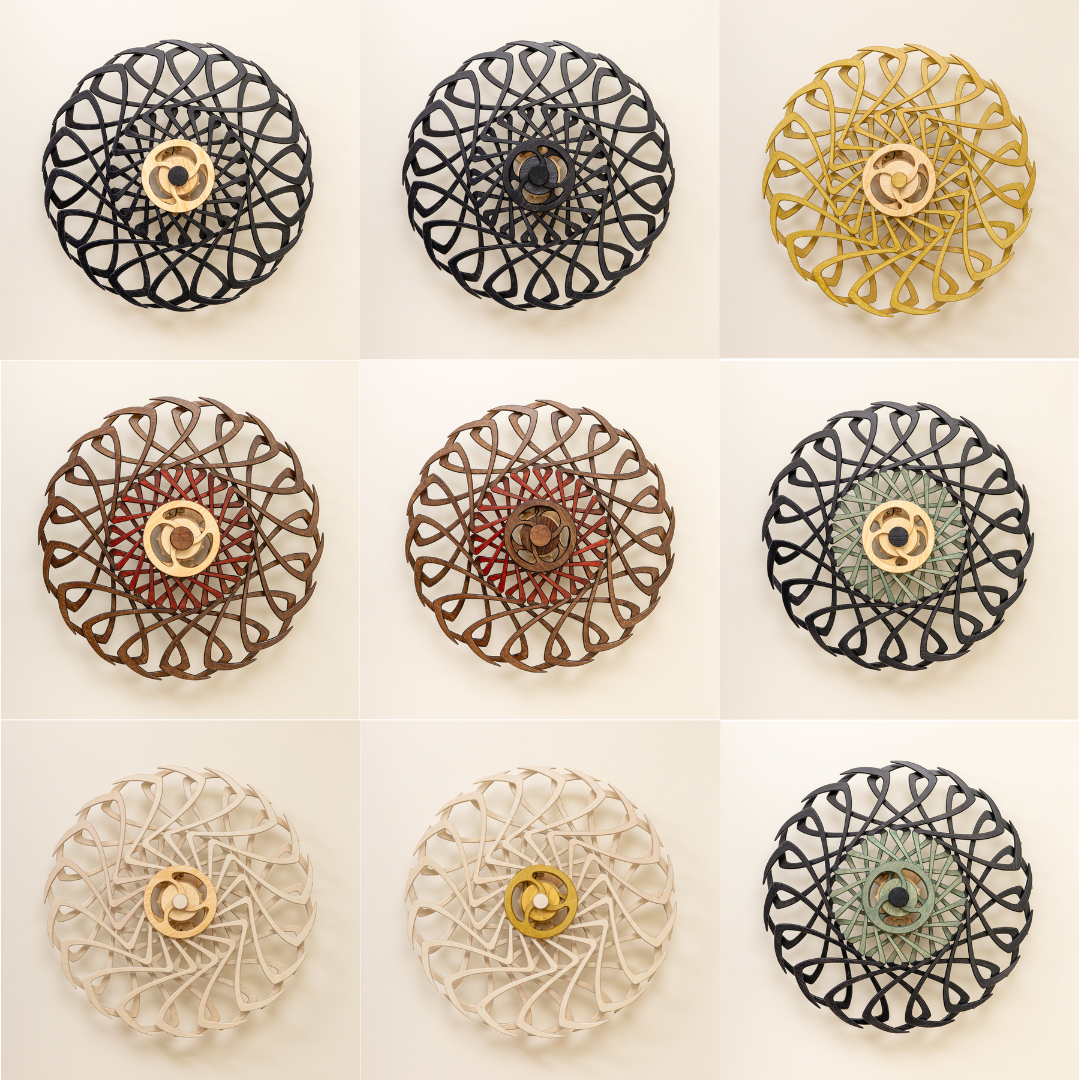 Different variants of the same wall sculpture