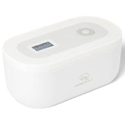 Mindsight timed lockbox with digital countdown display and single-button control on top.