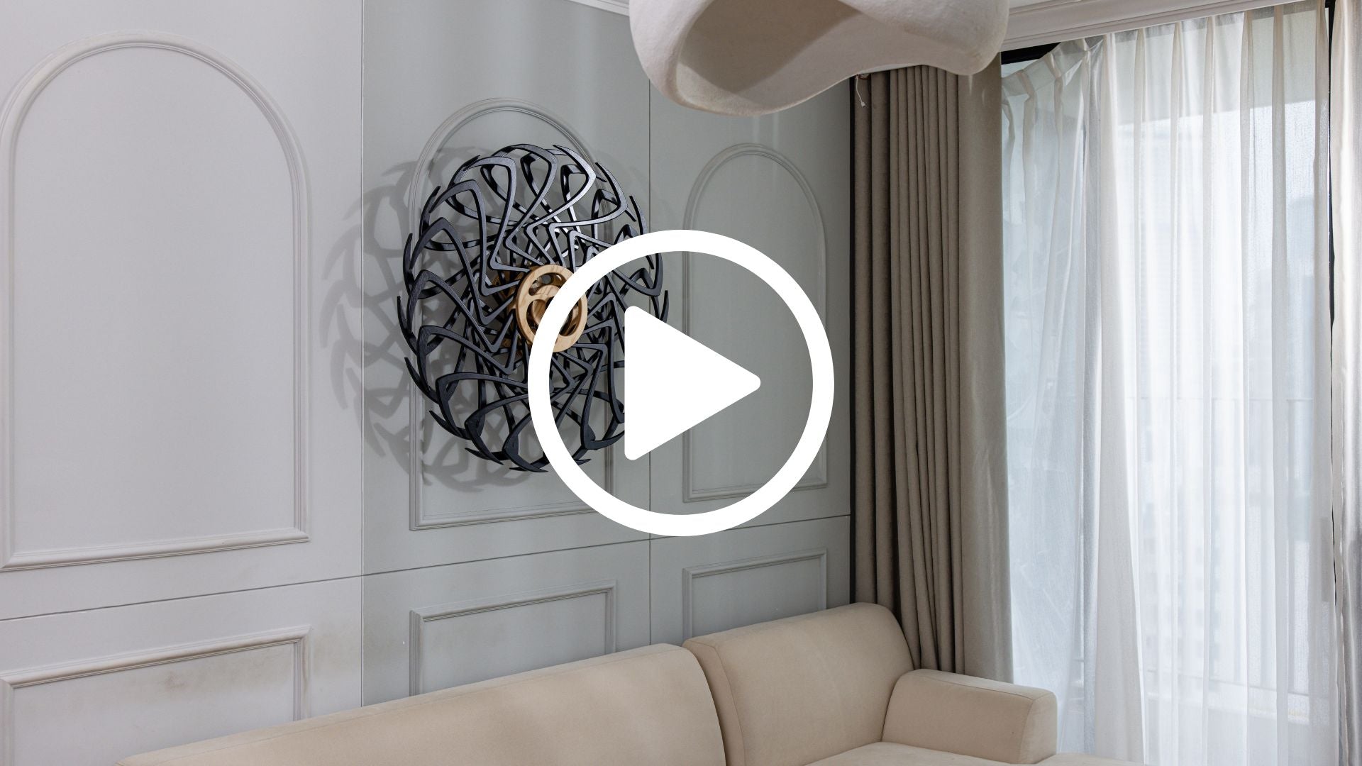 Load video: Sped up video showing kinetic wall art in motion