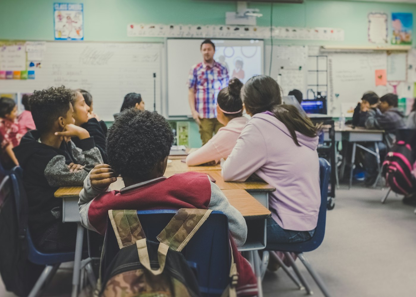 Students seated in a classroom
